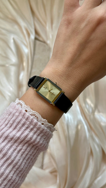Vintage Seiko Exceline Tank Watch 1994 - Gold Plated With Sunburst Dial