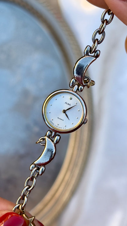 Seiko Alba Vintage Watch 1991 - Moon and Star charms