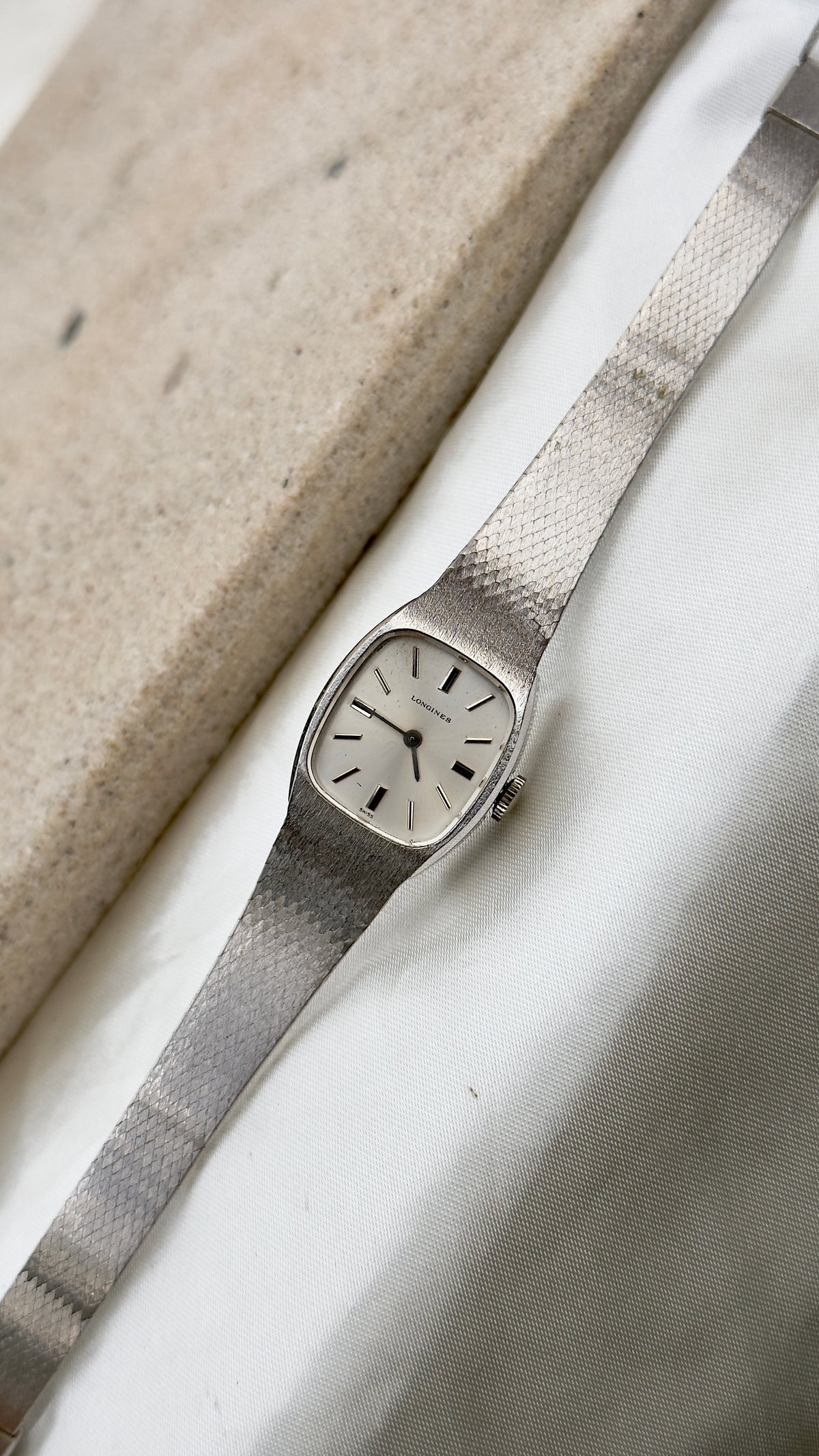 Longines Ladies Watch 1900s - white gold plated manual movement