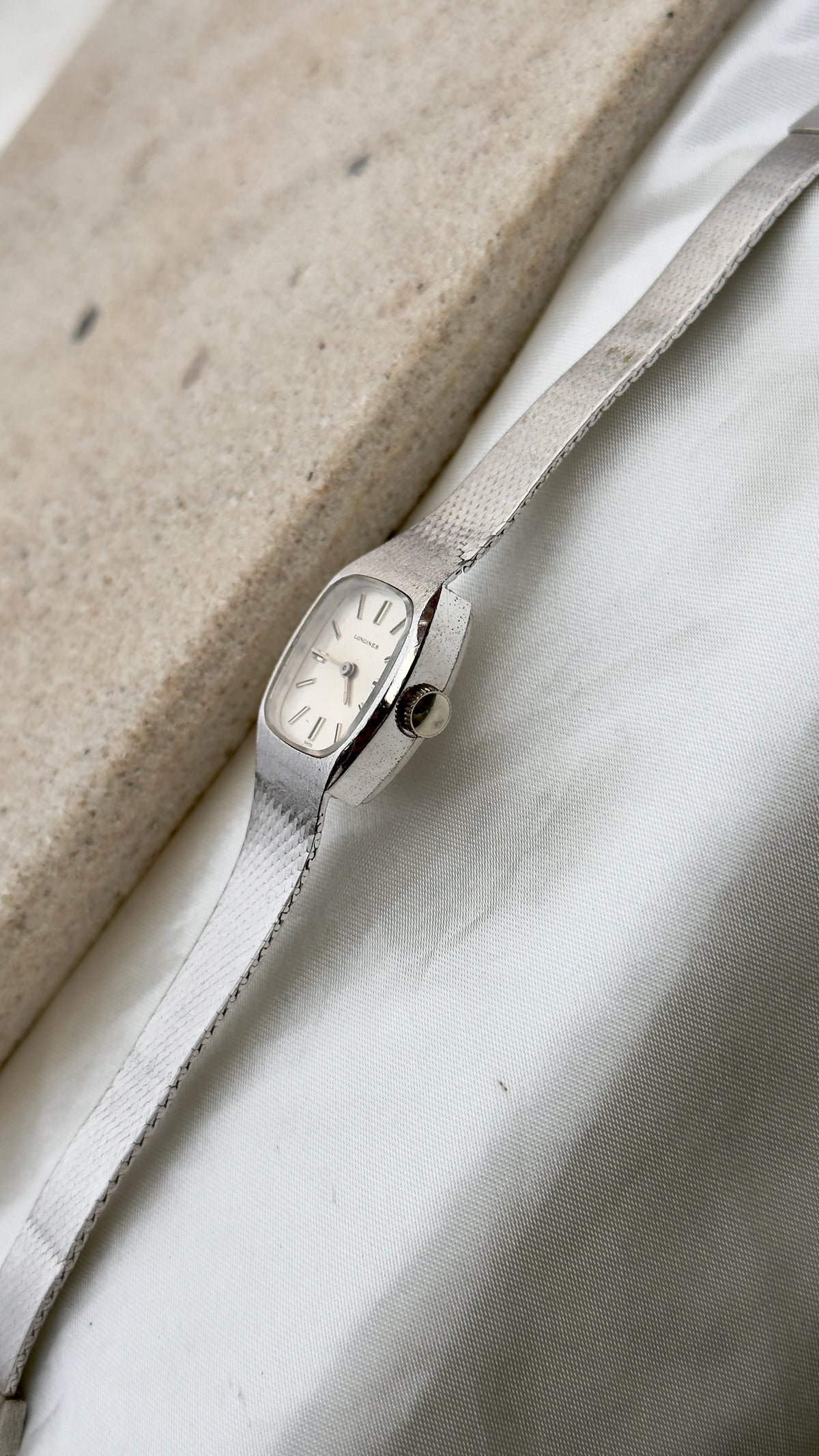 Longines Ladies Watch 1900s - white gold plated manual movement