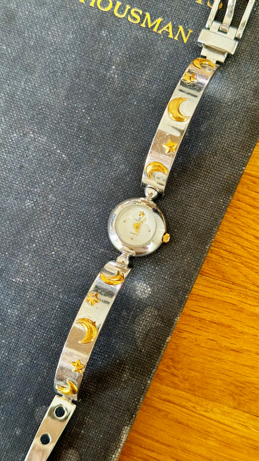 Vexcel vintage bangle watch - Moon and stars