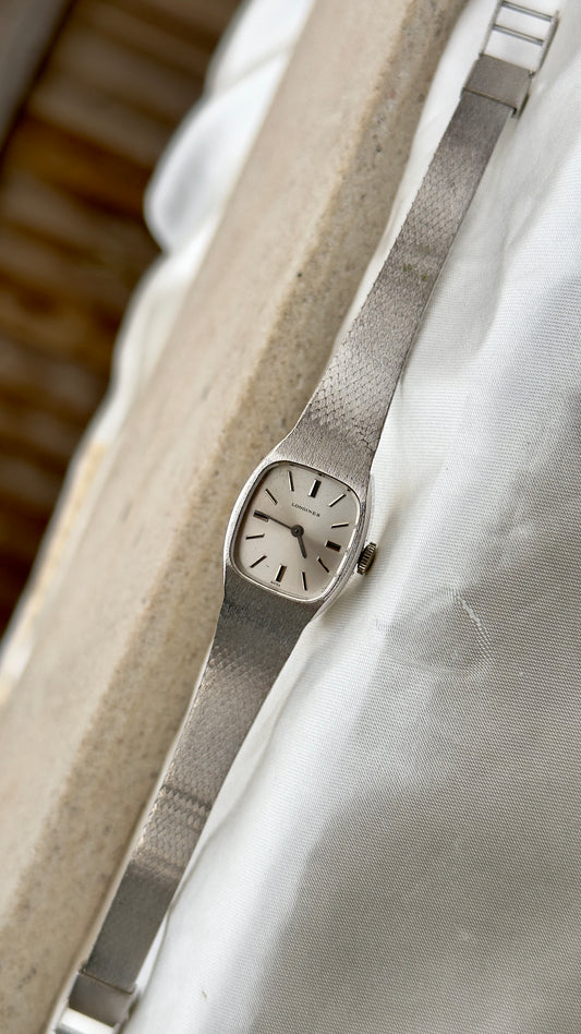 Longines Ladies Watch 1900s - white gold plated manual movement