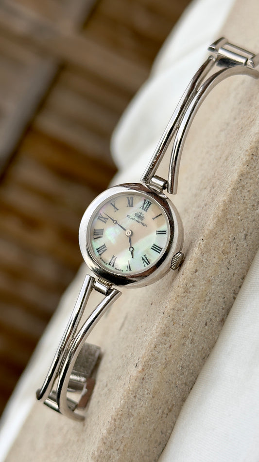 Bucherer Vintage Luxury Swiss Watch 1970s - Manual Wind, Mother of Pearl Dial