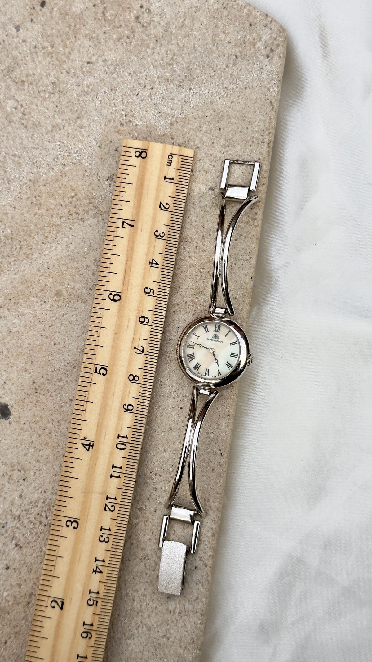 Bucherer Vintage Luxury Swiss Watch 1970s - Manual Wind, Mother of Pearl Dial