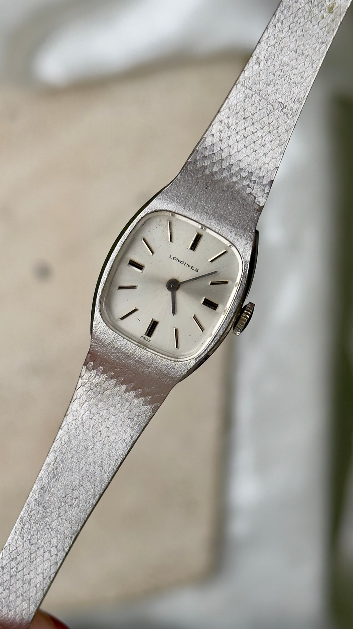 Longines Ladies Watch 1900s - white gold plated manual movement