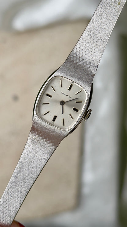 Longines Ladies Watch 1900s - white gold plated manual movement