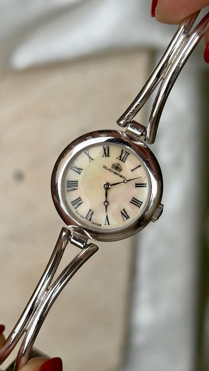 Bucherer Vintage Luxury Swiss Watch 1970s - Manual Wind, Mother of Pearl Dial