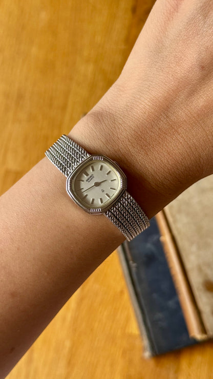 Vintage Seiko Watch 1980 - white gold plated