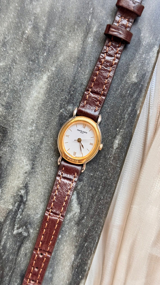 Marie Claire Vintage Watch 1990s - Bespoke Leather