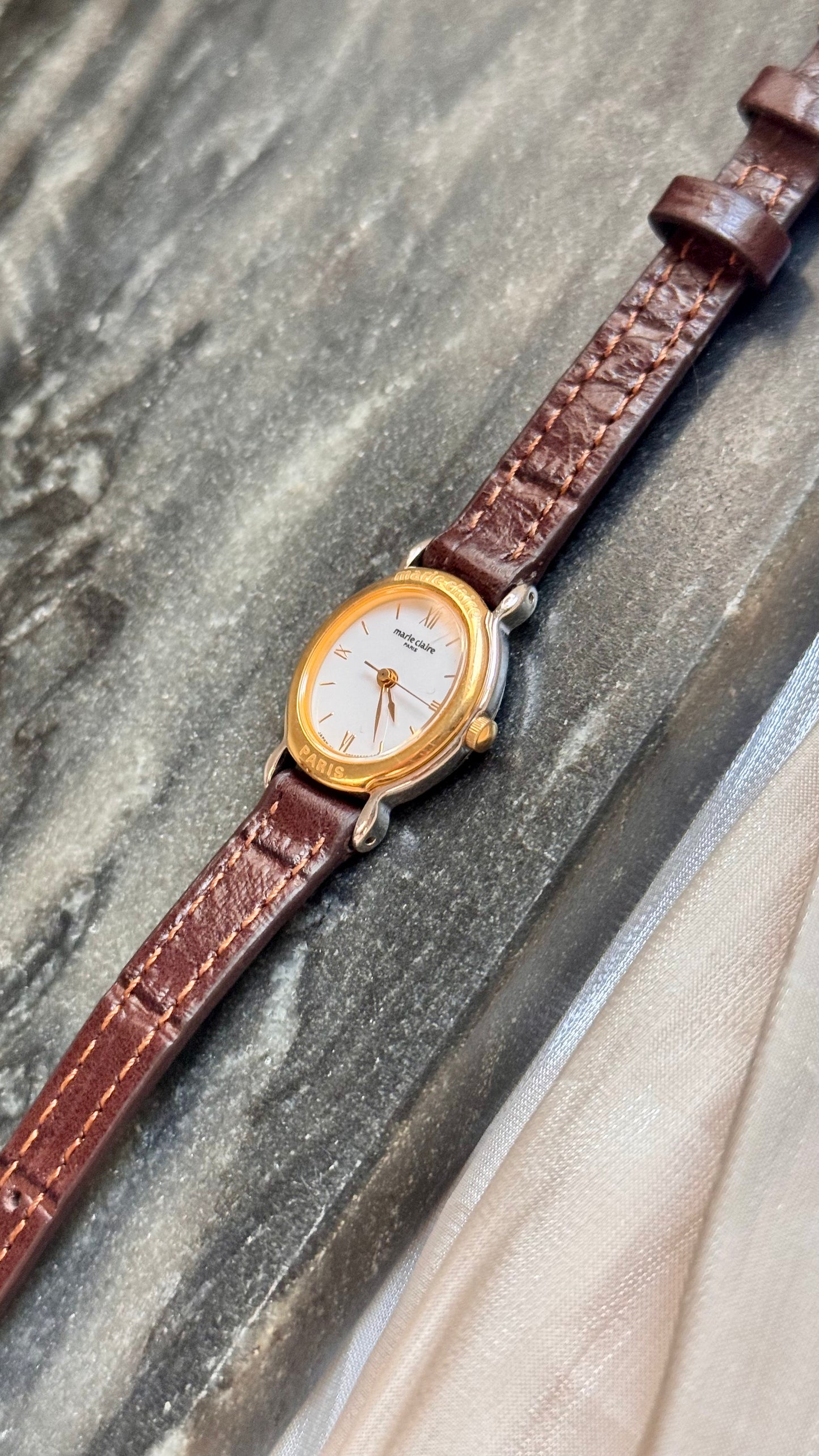 Marie Claire Vintage Watch 1990s - Bespoke Leather