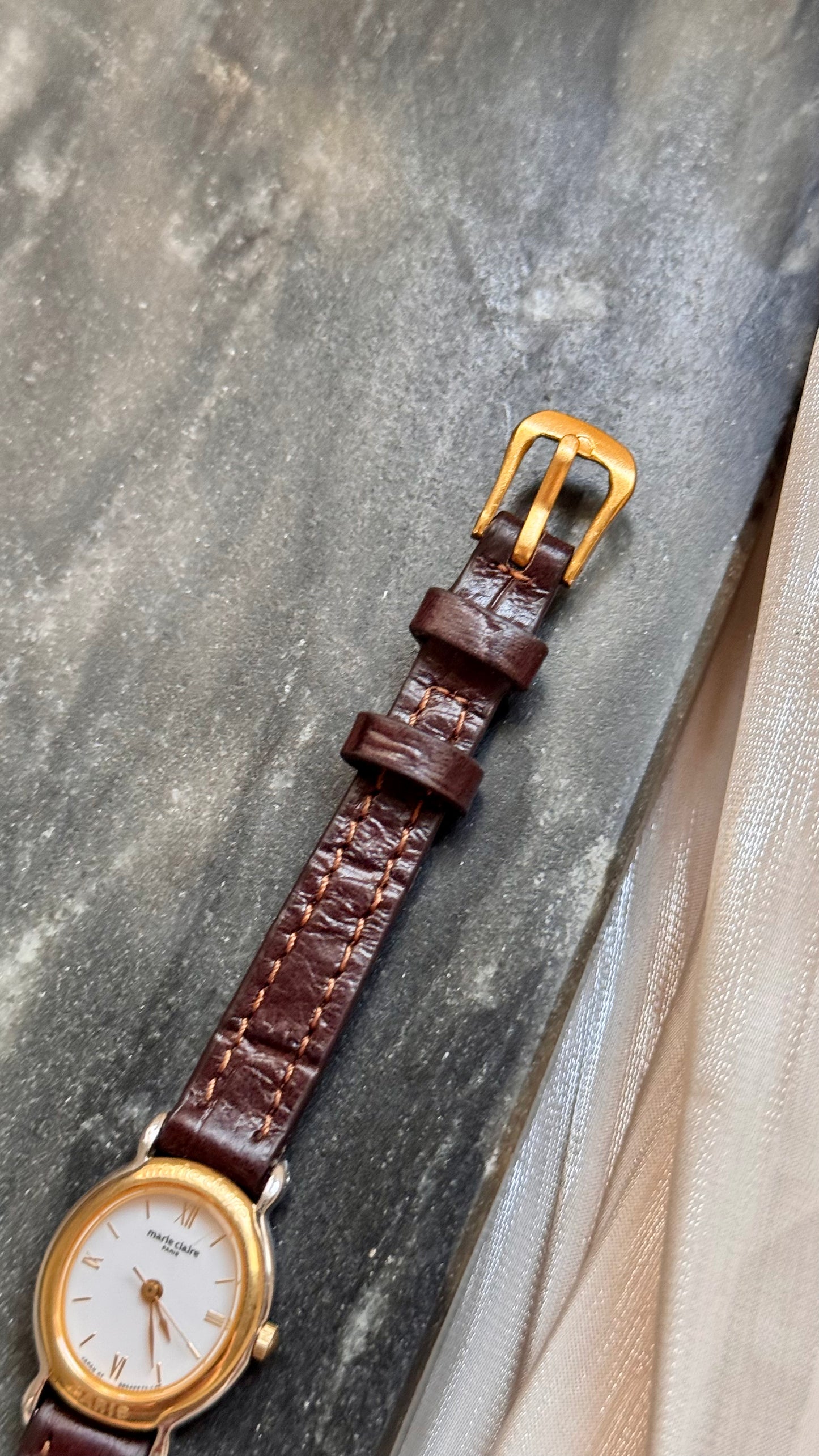 Marie Claire Vintage Watch 1990s - Bespoke Leather