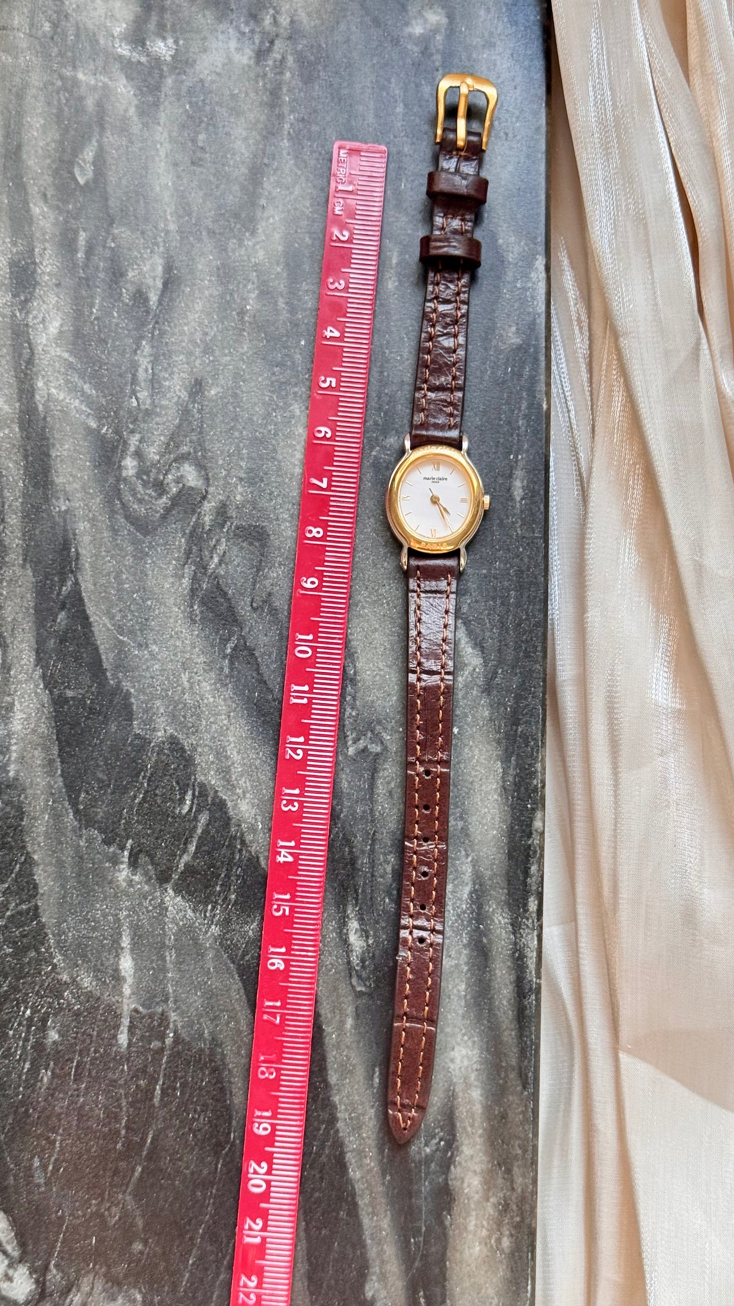 Marie Claire Vintage Watch 1990s - Bespoke Leather