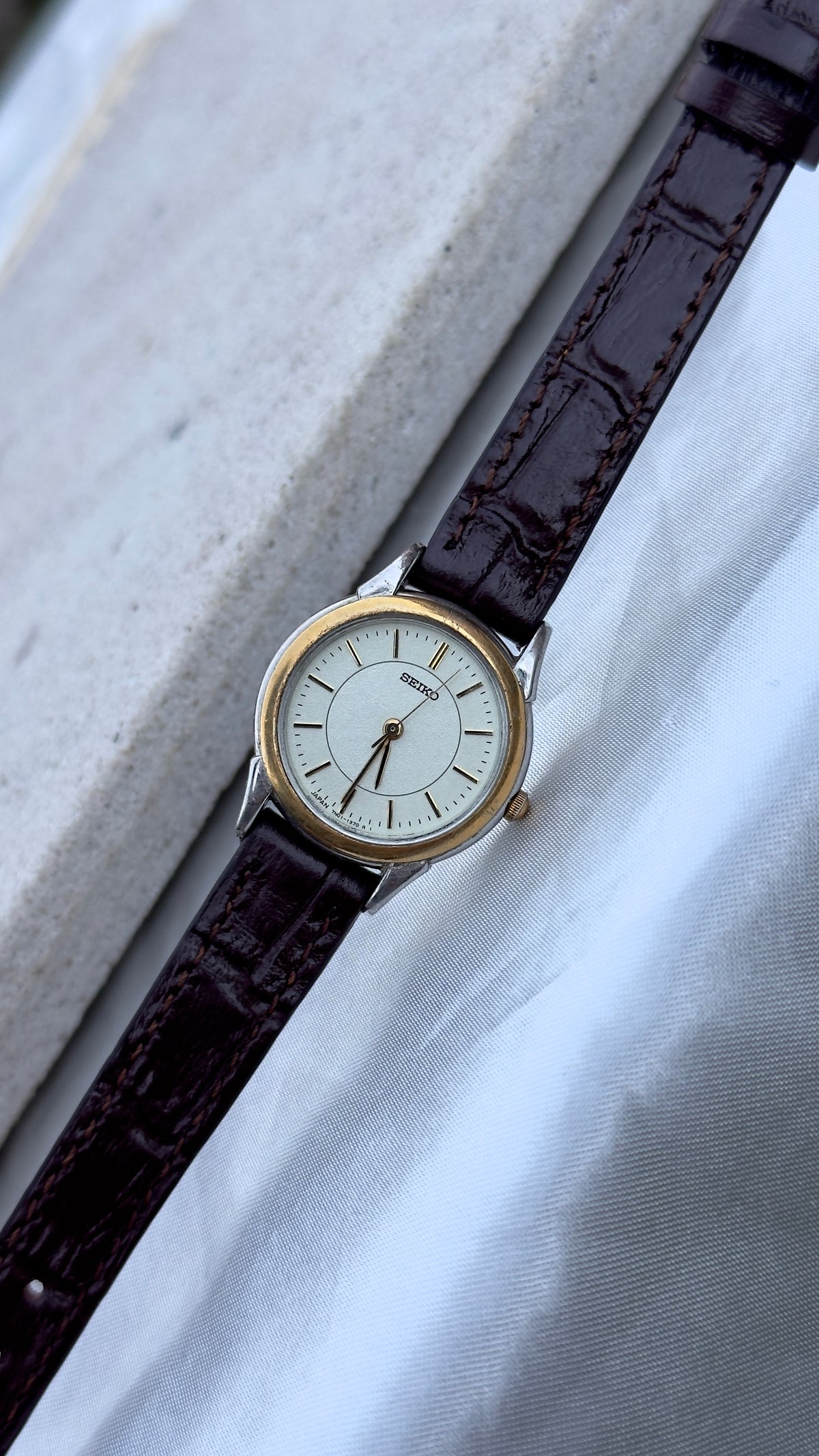Seiko Vintage Watch 1994 - Bespoke Leather, Gold Plated
