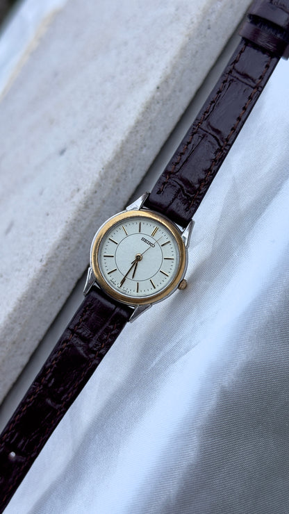 Seiko Vintage Watch 1994 - Bespoke Leather, Gold Plated