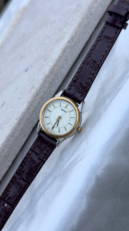 Seiko Vintage Watch 1994 - Bespoke Leather, Gold Plated