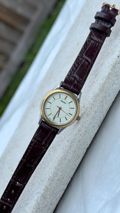 Seiko Vintage Watch 1994 - Bespoke Leather, Gold Plated