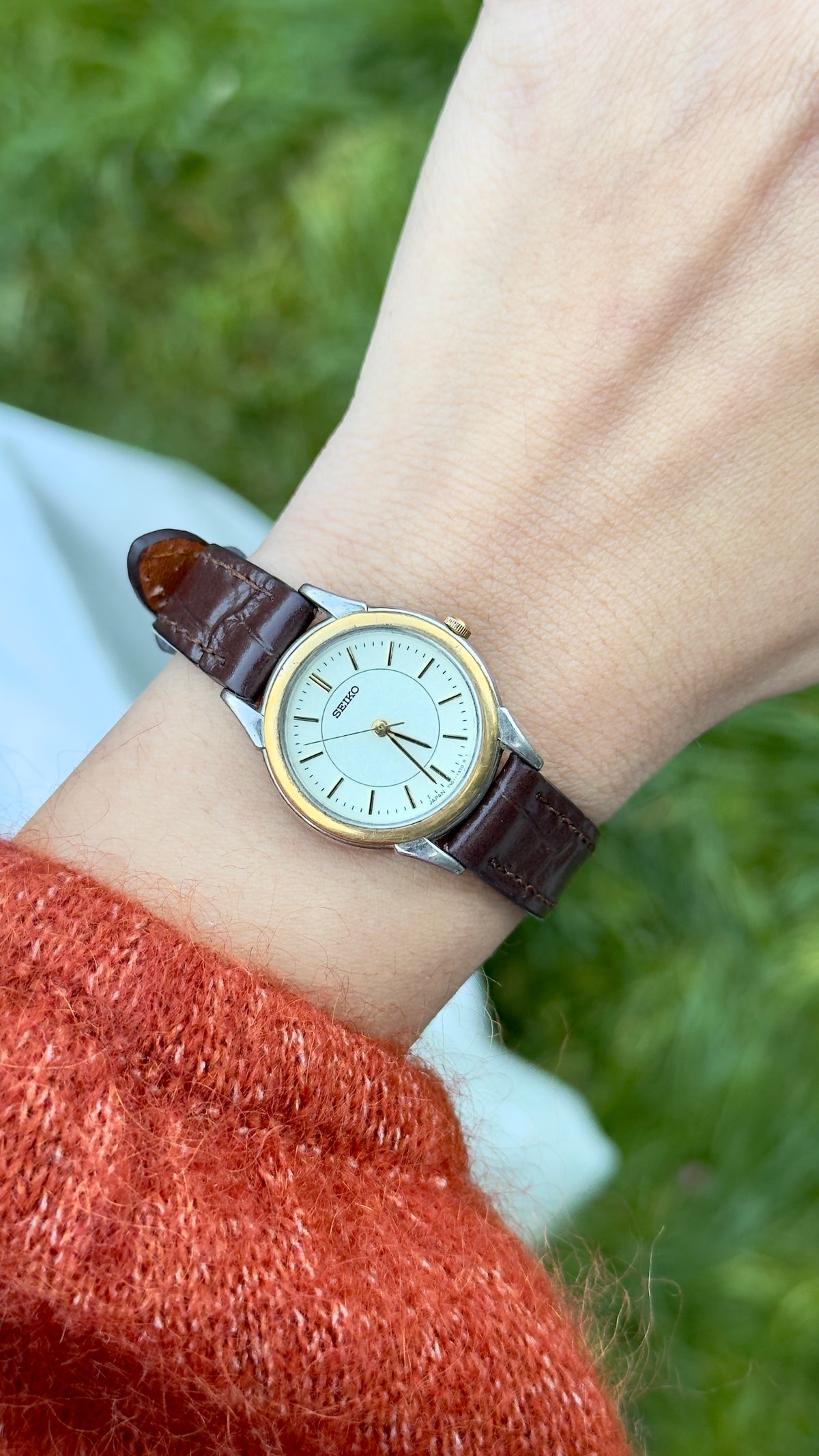 Seiko Vintage Watch 1994 - Bespoke Leather, Gold Plated