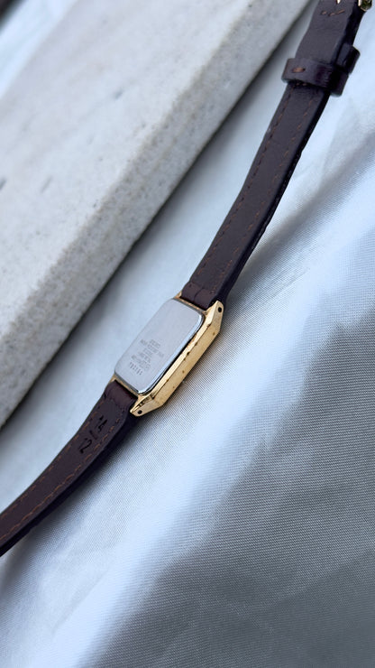 Seiko Spirit Vintage Watch 1987 - Bespoke Leather, Gold Plated