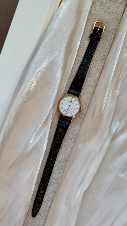 Vintage Fortune Swiss Watch 1990s - Original Leather