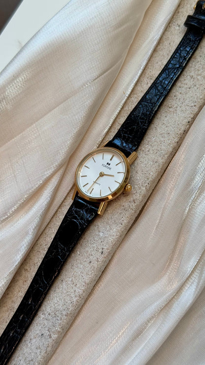Vintage Fortune Swiss Watch 1990s - Original Leather