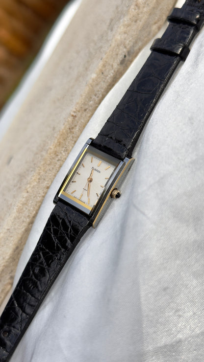 ORIENT Fuerze Vintage Mini Tank Watch 1980s - Tungsten Case, Nonscratch