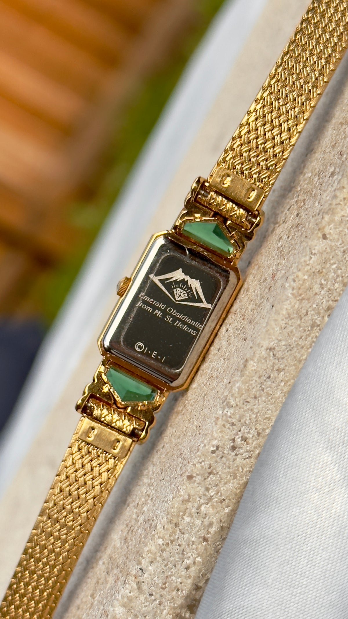 IEI Emerald Obsidianite from Mt. St. Helens Vintage Watch 1990s - Near Mint