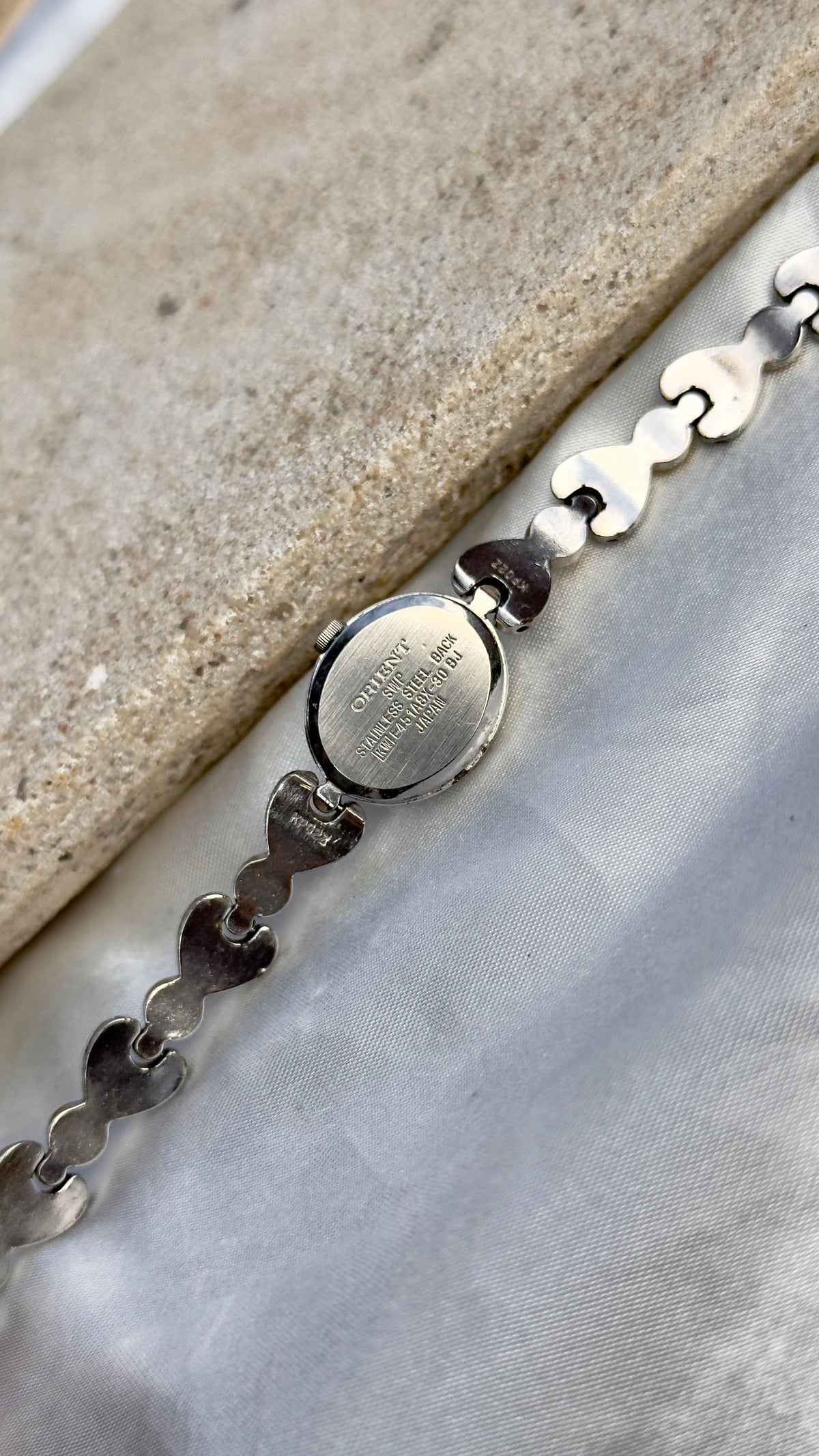 ORIENT Vintage Watch 1990s with heart bracelet, gold plated