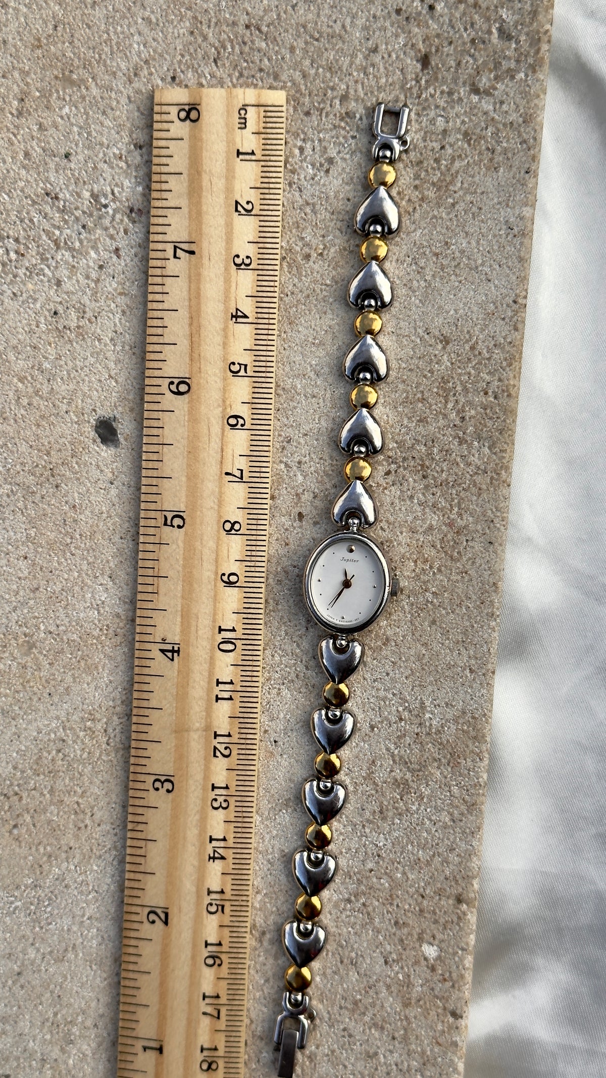 ORIENT Vintage Watch 1990s with heart bracelet, gold plated