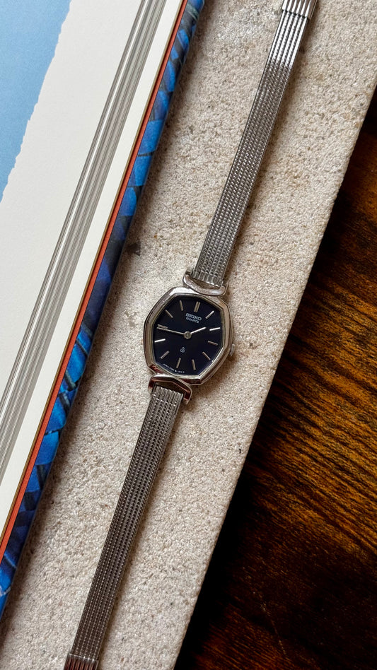 1989 Seiko Vintage Watch - Palladium plated, blue dial