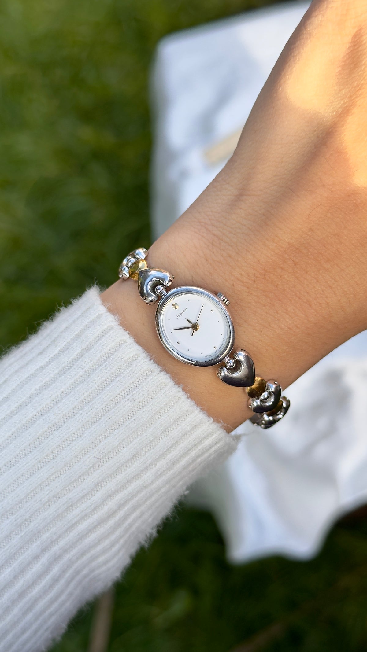 ORIENT Vintage Watch 1990s with heart bracelet, gold plated