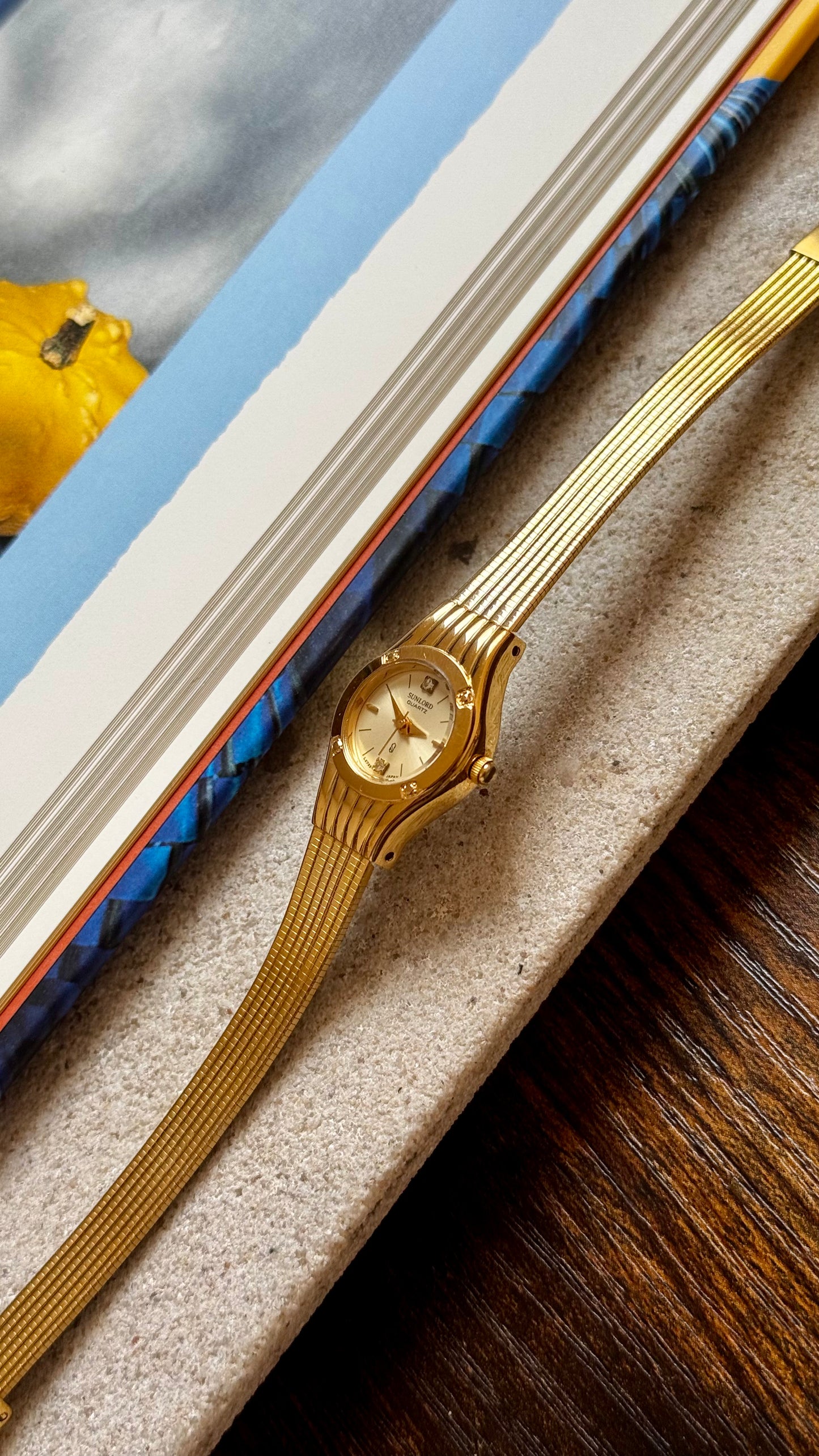 Vintage Sunlord by Seiko Watch 1990s, gold plated, mint condition