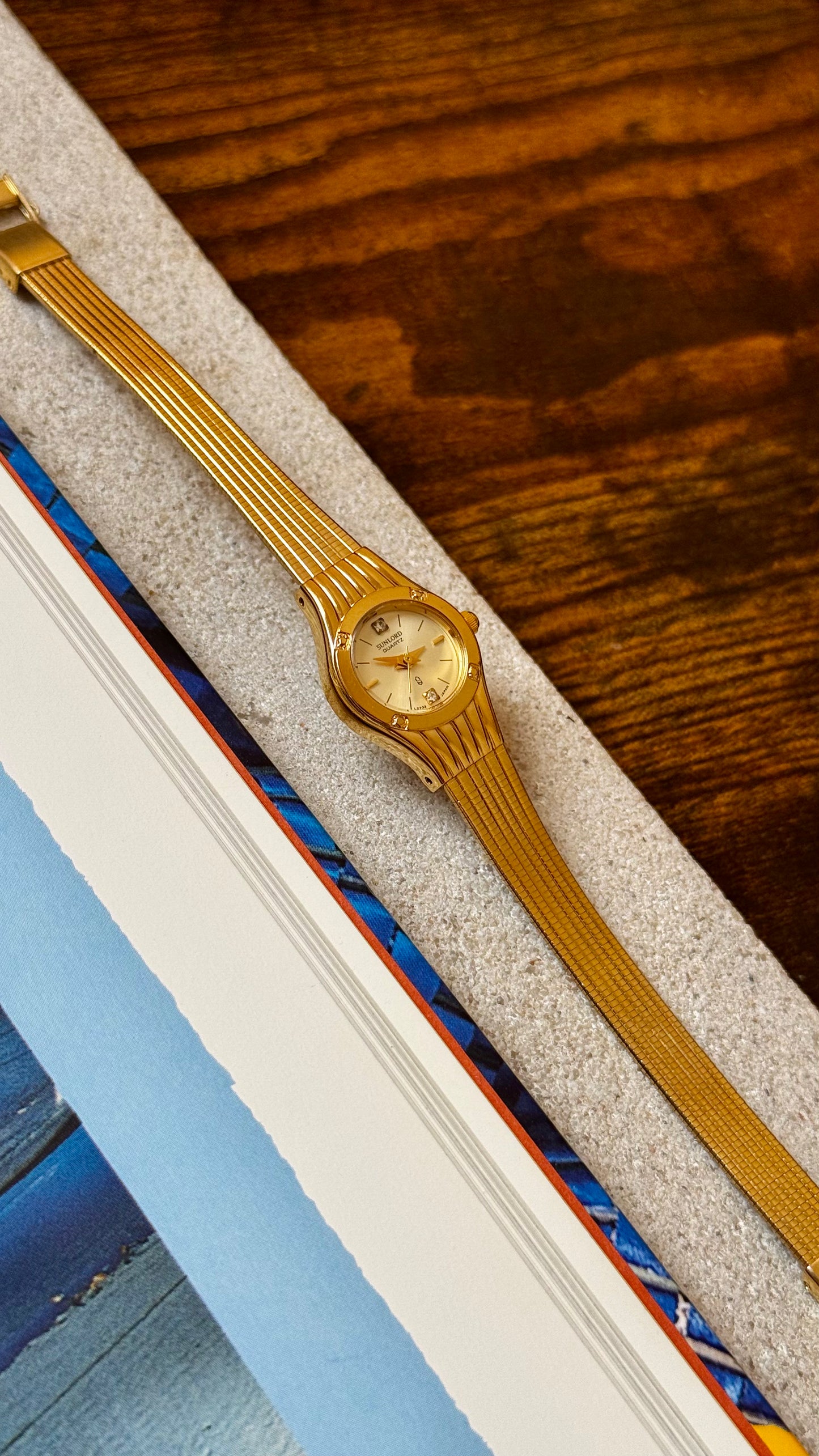Vintage Sunlord by Seiko Watch 1990s, gold plated, mint condition