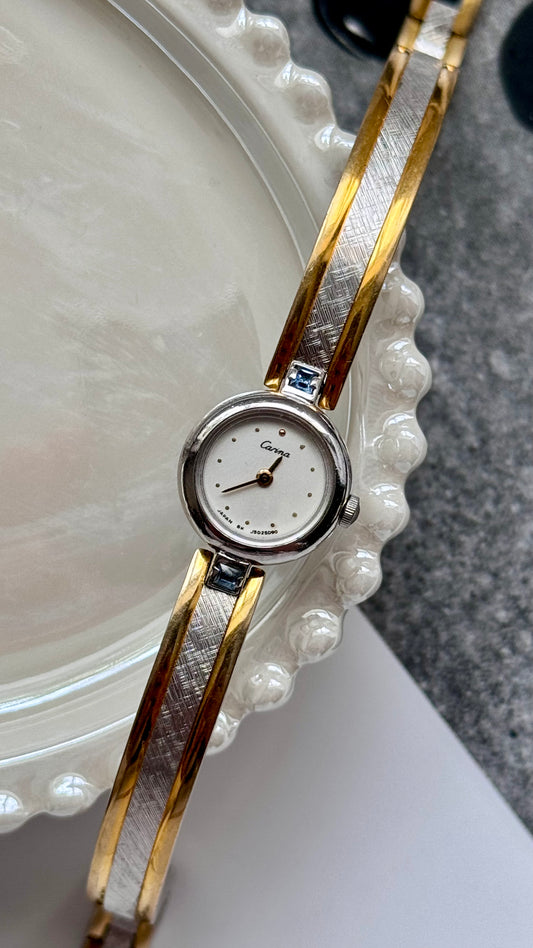 Carina vintage watch - white gold plated