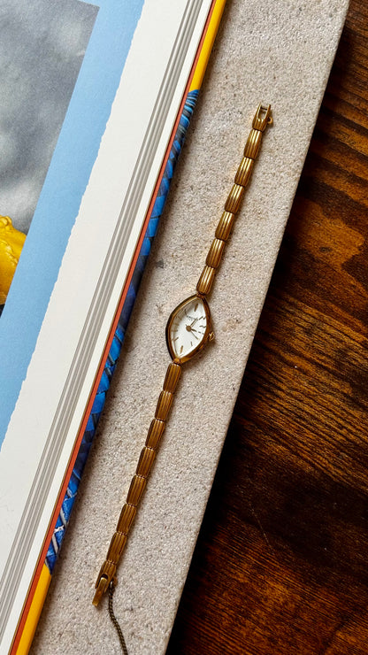 Marquise Dial Georges Rech Paris Vintage Watch, Gold Plated