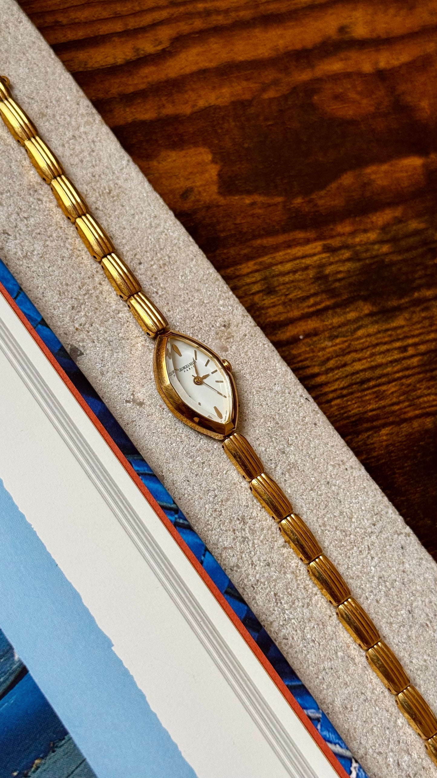 Marquise Dial Georges Rech Paris Vintage Watch, Gold Plated