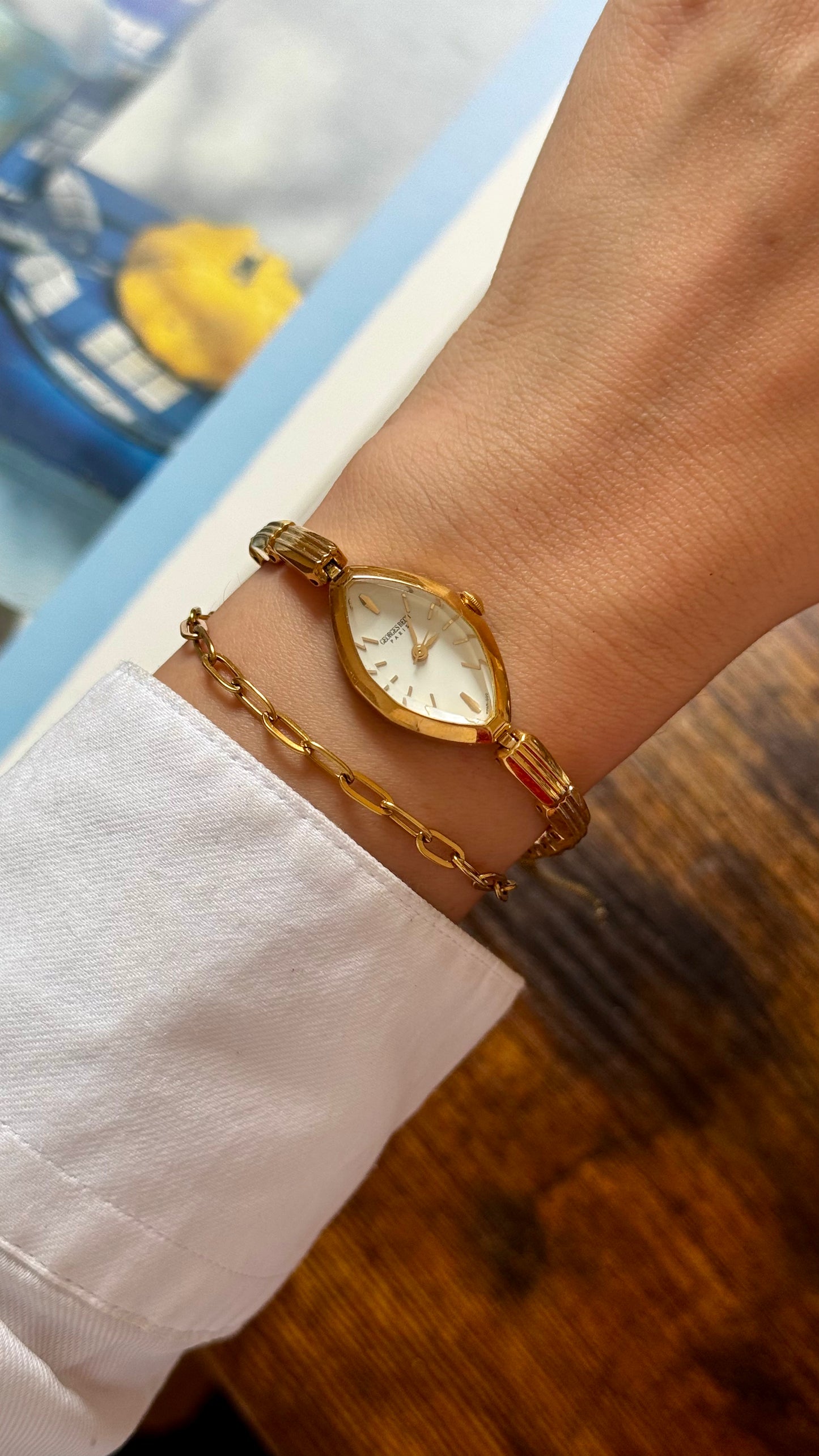 Marquise Dial Georges Rech Paris Vintage Watch, Gold Plated