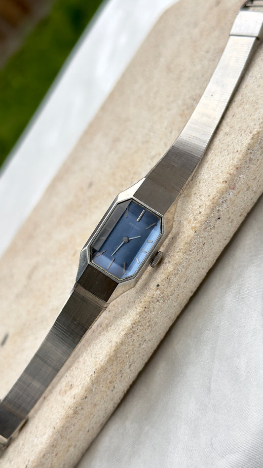 1974 Seiko Manual Wind Watch, White Gold Plated Plated Case
