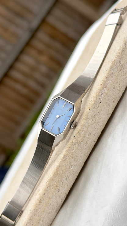 1974 Seiko Manual Wind Watch, White Gold Plated Plated Case