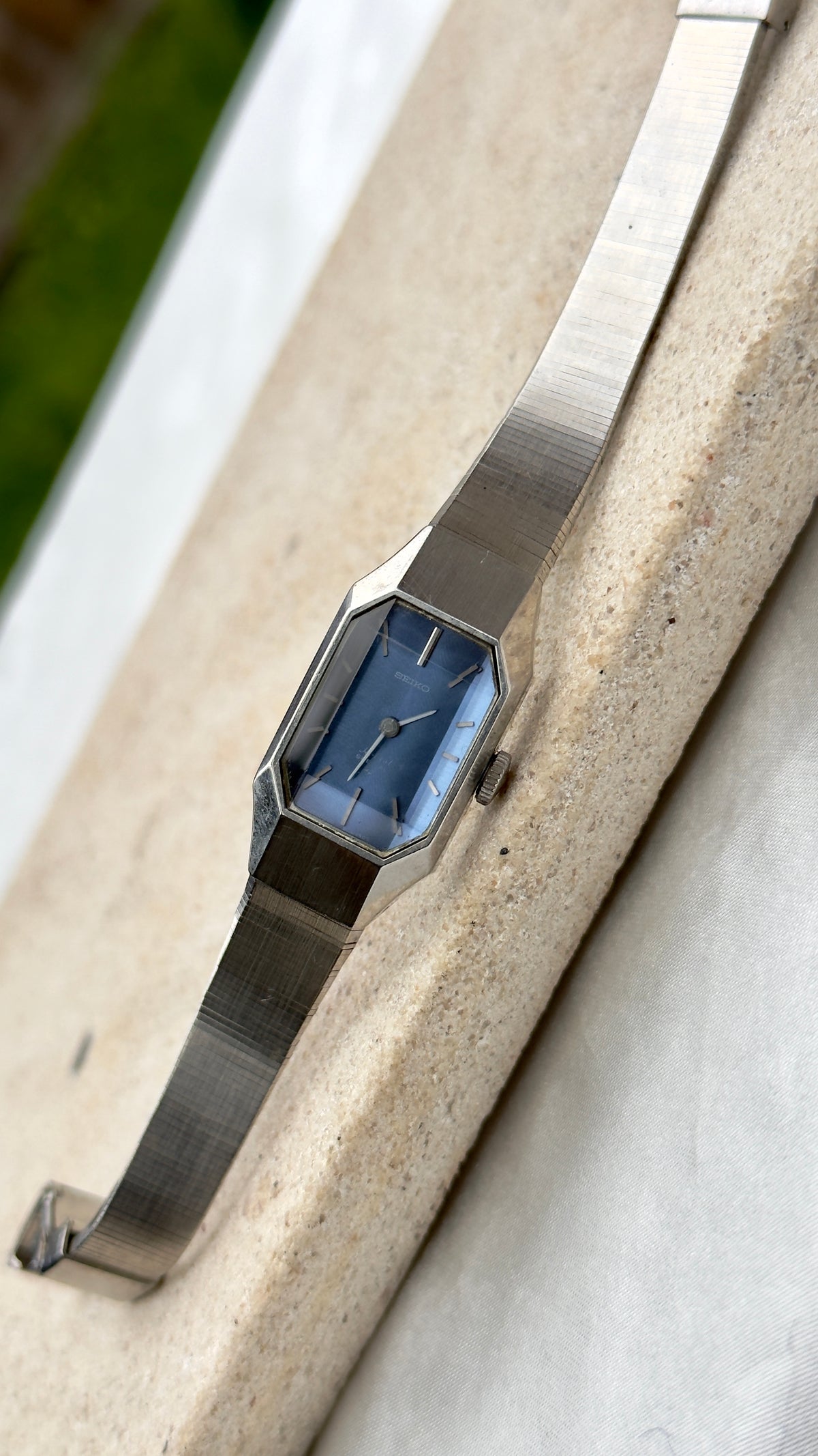 1974 Seiko Manual Wind Watch, White Gold Plated Plated Case