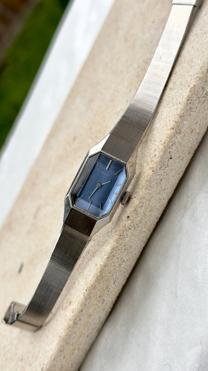 1974 Seiko Manual Wind Watch, White Gold Plated Plated Case