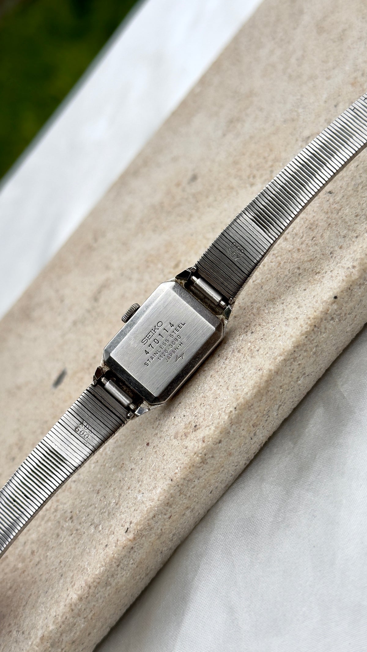 1974 Seiko Manual Wind Watch, White Gold Plated Plated Case