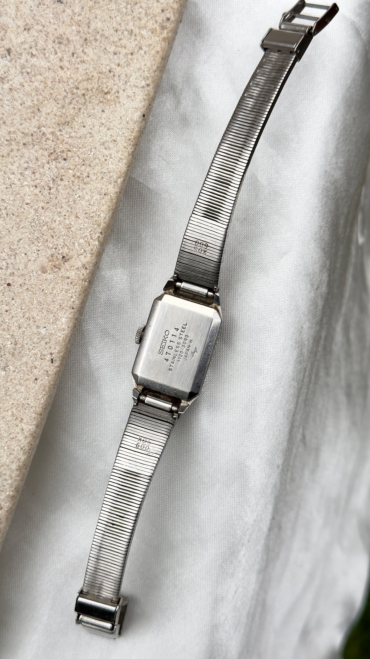 1974 Seiko Manual Wind Watch, White Gold Plated Plated Case
