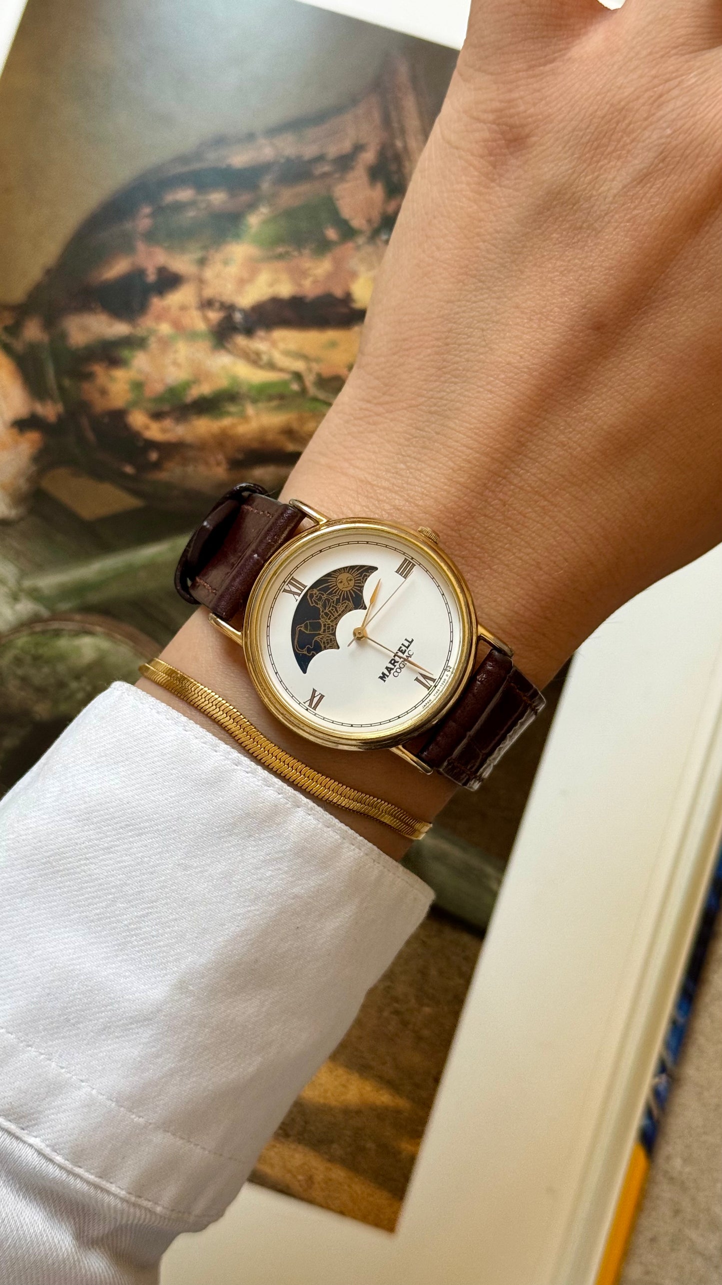 Super Rare Vintage Martell Cognac Watch- Moon Calendar