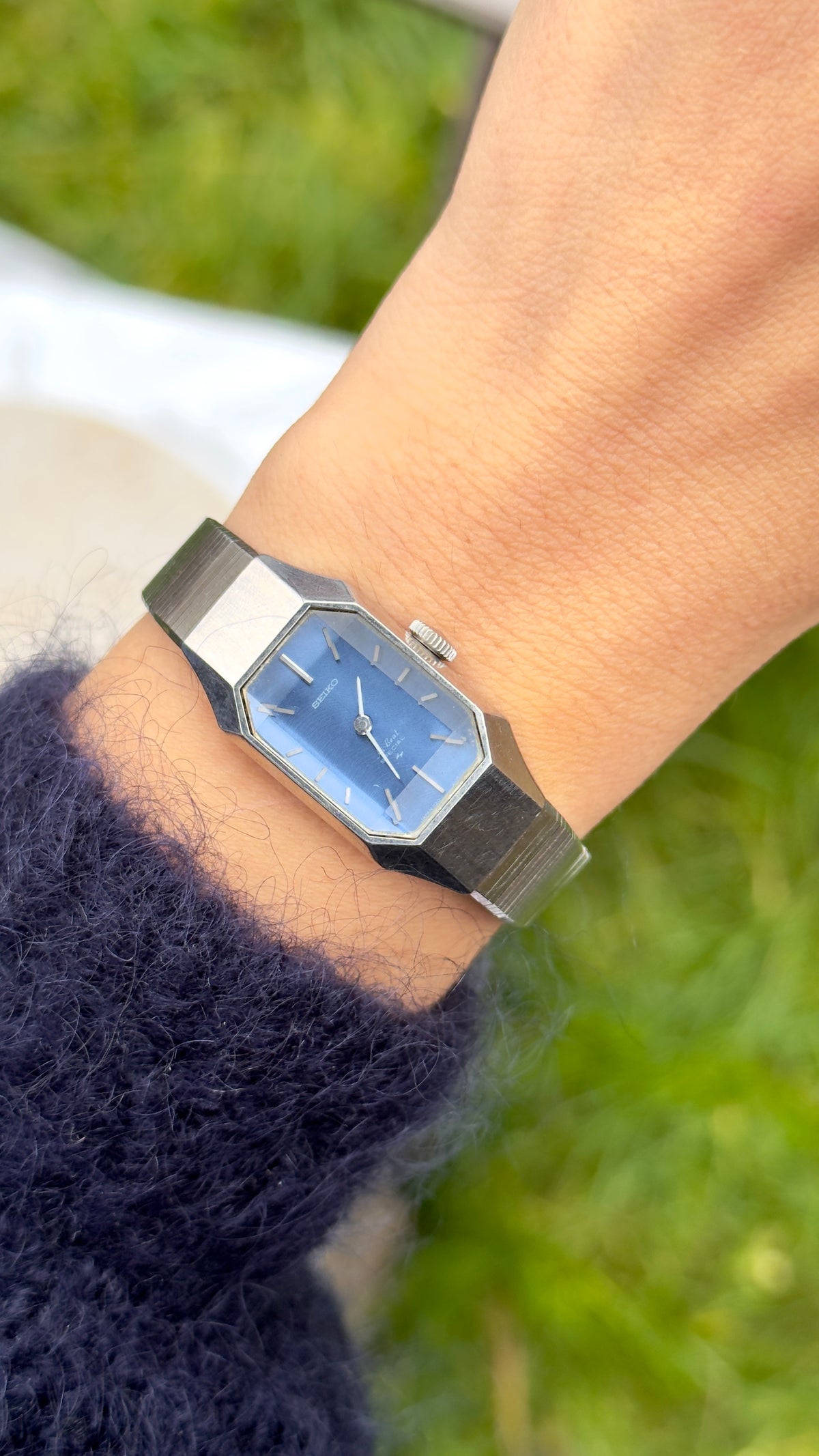 1974 Seiko Manual Wind Watch, White Gold Plated Plated Case