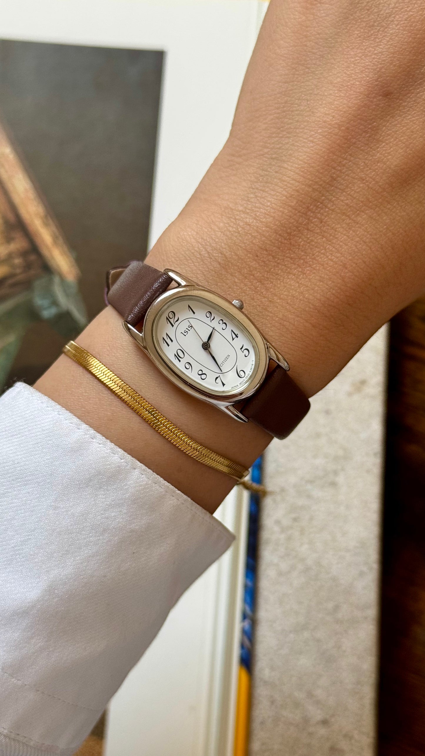 Citizen Baignoire Vintage Watch 1994 - Calf skin