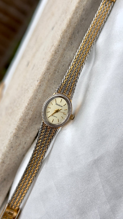 Armitron Vintage Watch 1990s - Oval Face With Mesh Bracelet
