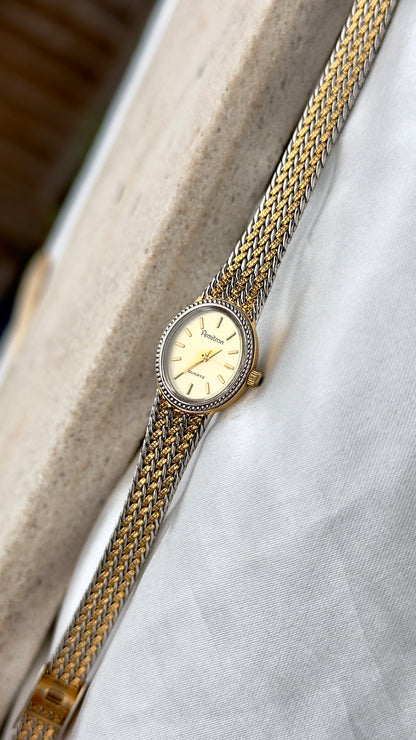 Armitron Vintage Watch 1990s - Oval Face With Mesh Bracelet
