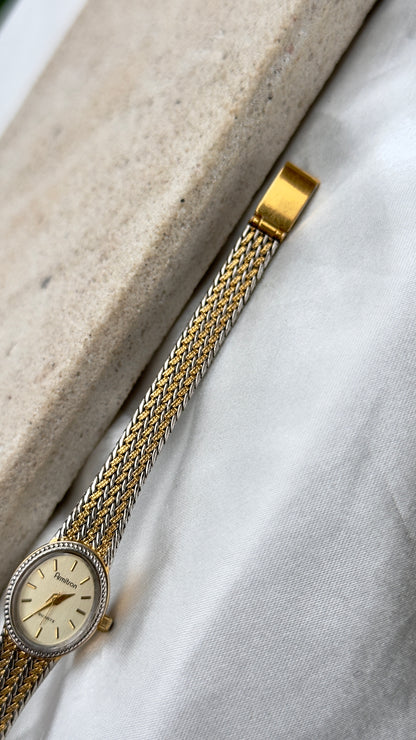 Armitron Vintage Watch 1990s - Oval Face With Mesh Bracelet