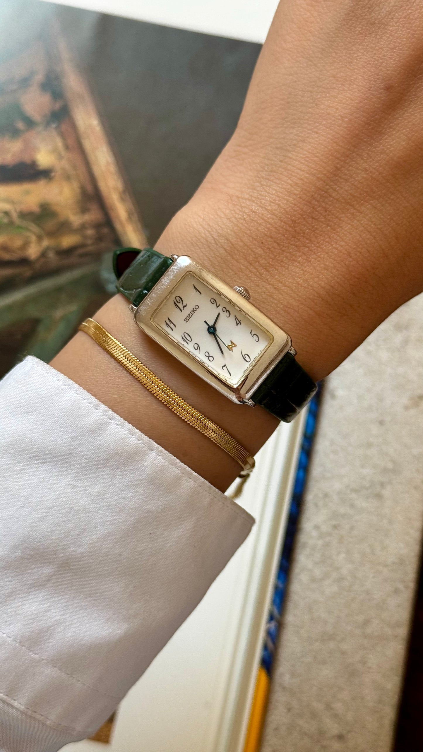Seiko Neue Vintage Watch 1994 - Green leather