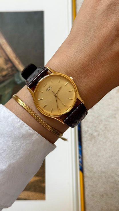 Seiko Galaxy 1991 vintage watch - gold plated, near mint condition
